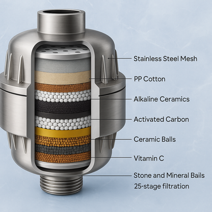 Bali shower filter to prevent hair loss from hard water